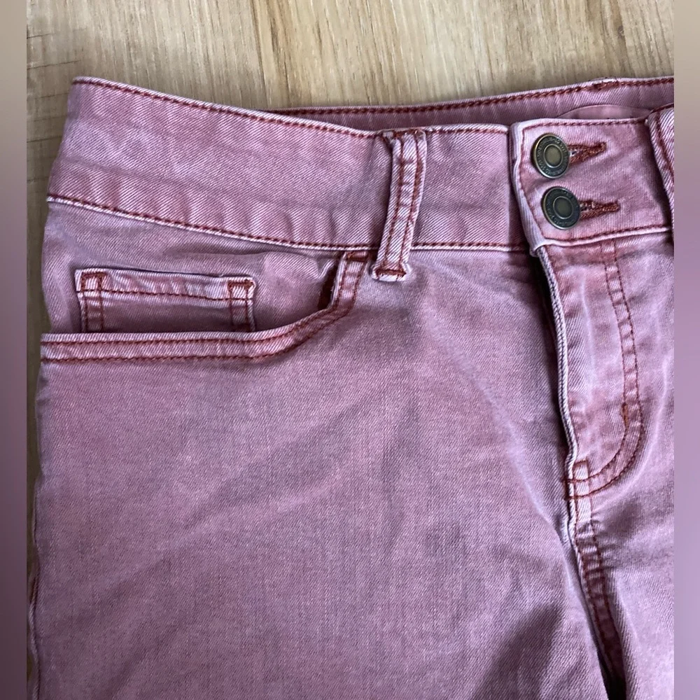 ❤️🙌SO! Raspberry Pink Favorite Midi Rise Denim Cropped Shorts - Picture 2 of 7